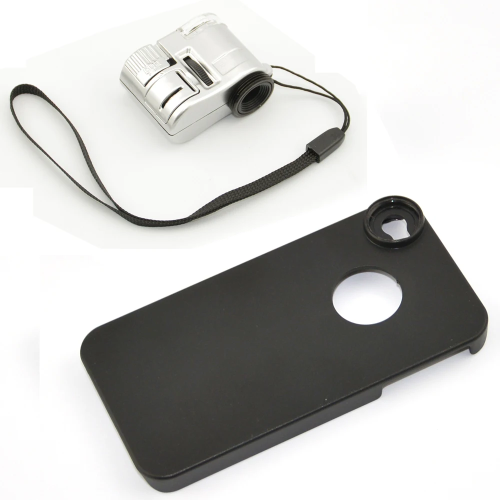 

LED 63X Microscope Loupe Magnifier Phone Lens with Case for iPhone 4S 5S Samsung S3 S4 S5 Note 1 2 3 CL-66