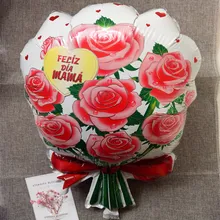 Happy mother s day balloons mother kids Bouquet of Roses Spanish 60 40cm Birthday Party balon