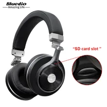 Bluedio T3+/T3 Plus Bluetooth наушники глубокий бас беспроводная гарнитура с SD/Memory слот для карт памяти металлический материал черный