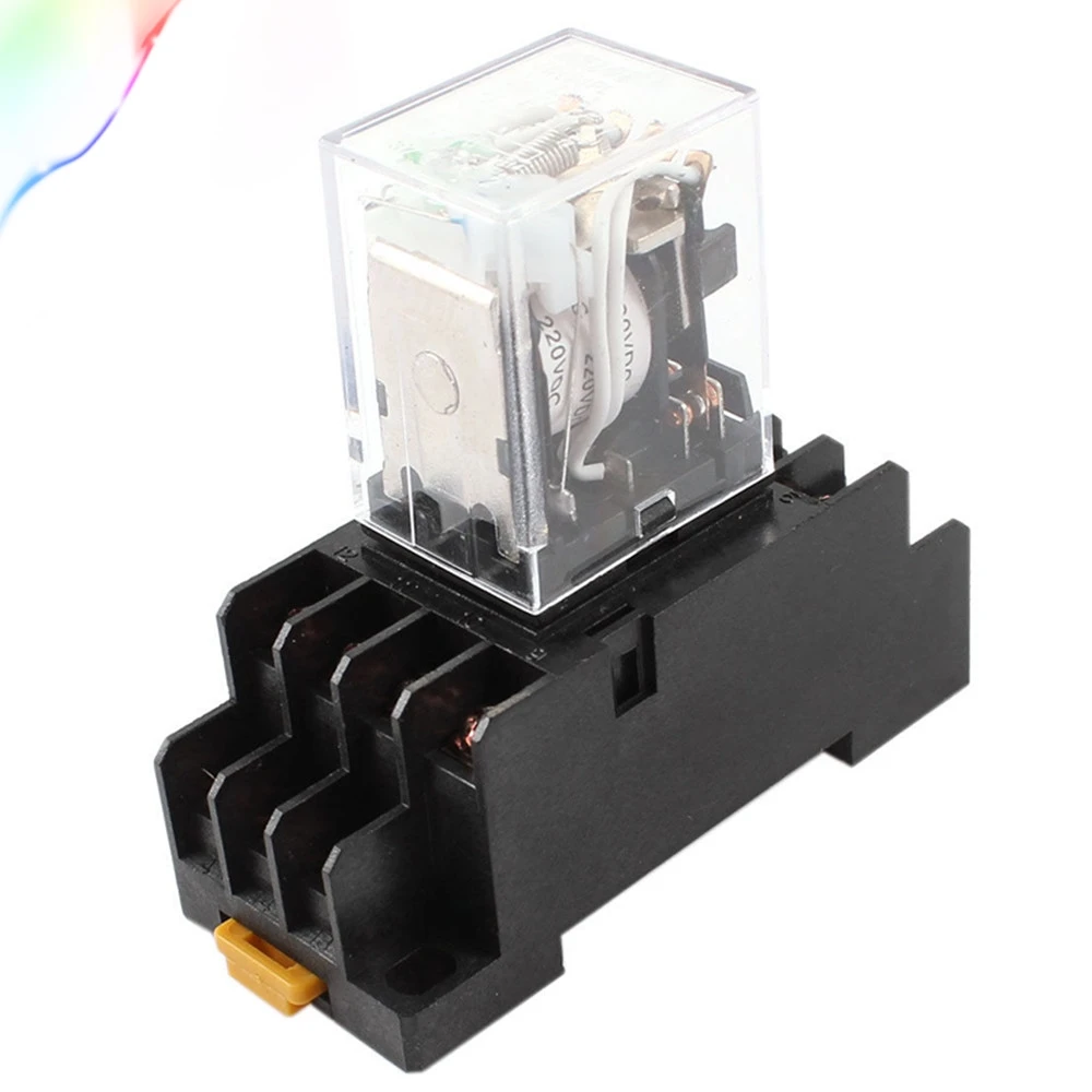 

DC 220V Coil 4PDT 14 Pin Green LED General Purpose Power Relay w Socket Base