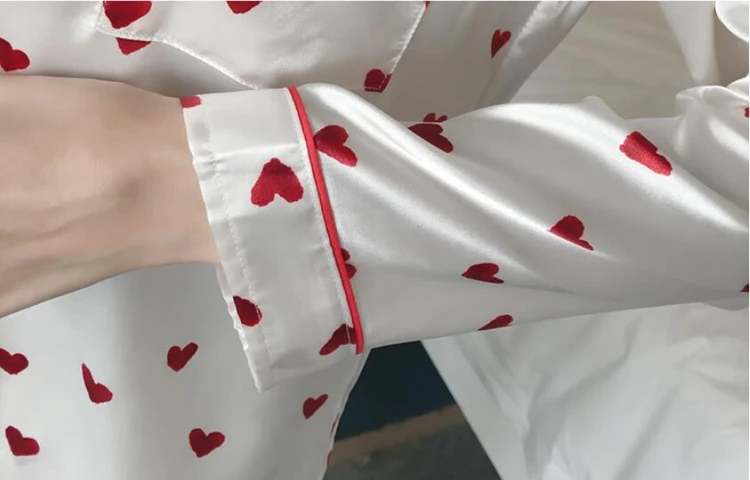 Женский сексуальный Шелковый атласный комплект нижнего белья, пижама с длинным рукавом, женские Мультяшные пижамные комплекты с v-образным вырезом, ночная рубашка, подарки для девушки