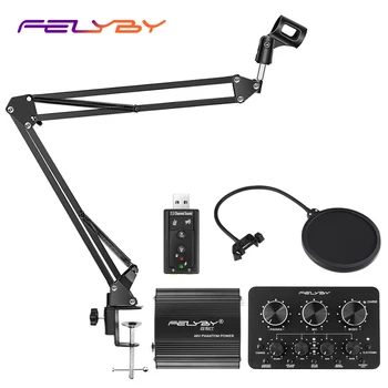 

FELYBY Live computer bm800 microphone stand Metal bracket mic stand Support multi angle adjustment Suitable for all kinds of mic