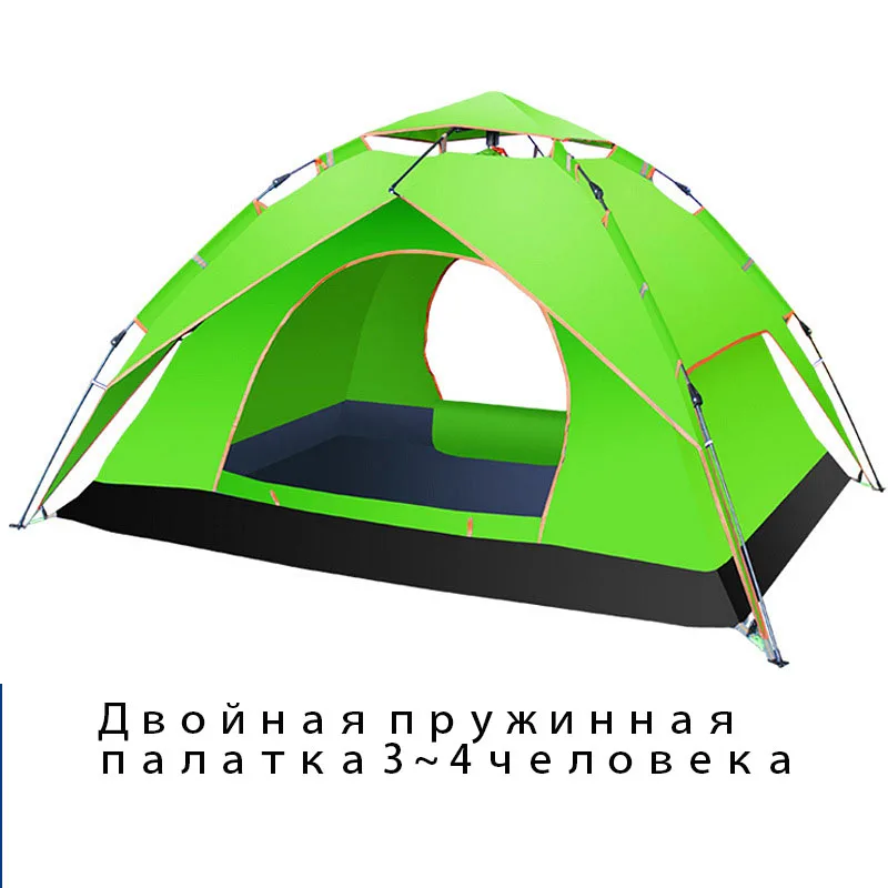 New 5000G Professional tent automatic winter tents 4 Seaso spring Three ways to use outdoor Tent 3-4 Person tents - Цвет: Two use green