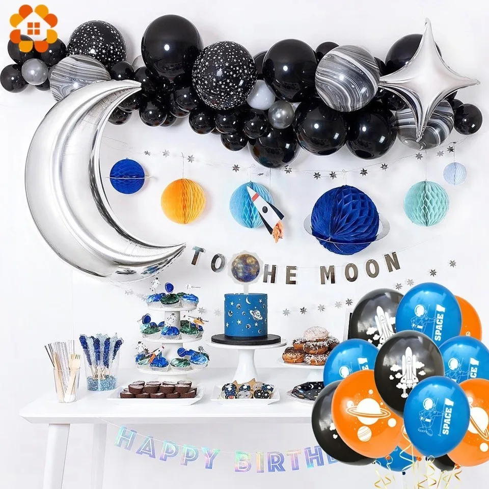 

1 Set Universe Galaxy Theme Outer Space Balloons Astronaut Rocket Air Balls Birthday Party Children's Toys Baby Shower Supplies