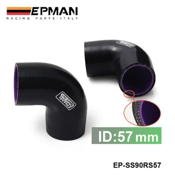 

EPMAN -EPMAN Black & Purple 2.25" 57mm 90 Degree Elbow Silicone Hose Pipe Turbo Intake For BMW MINI Cooper S JCW W11 EP-SS90RS57