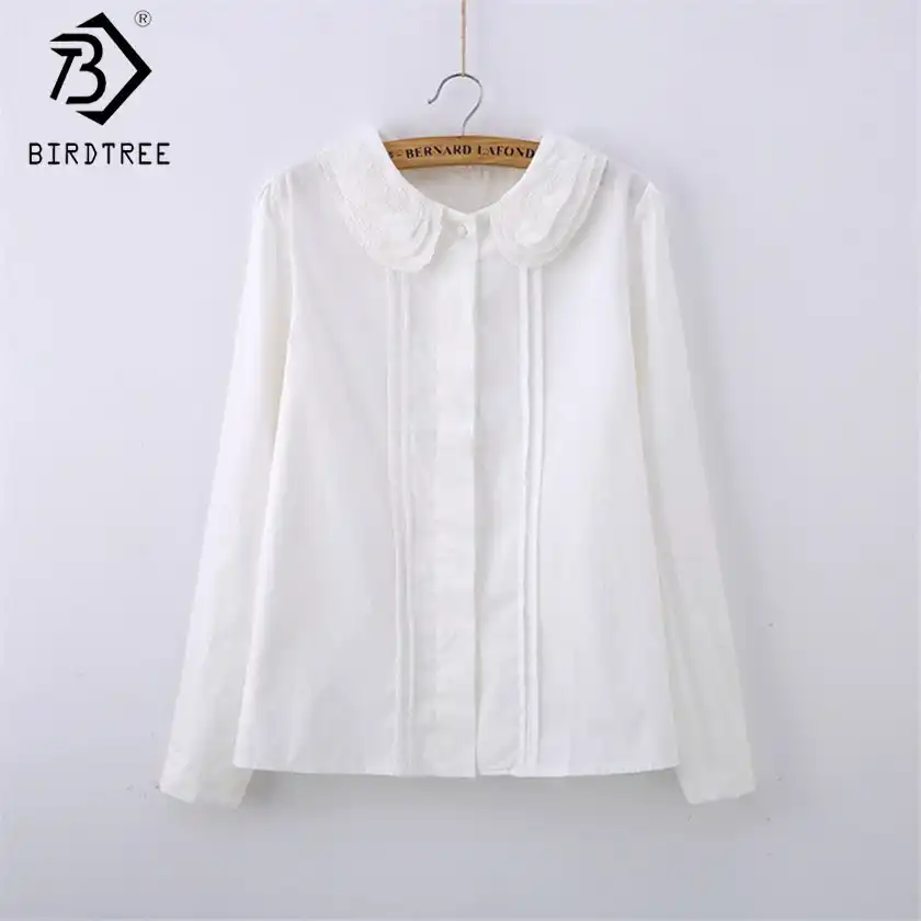 women's plus size white collar shirts