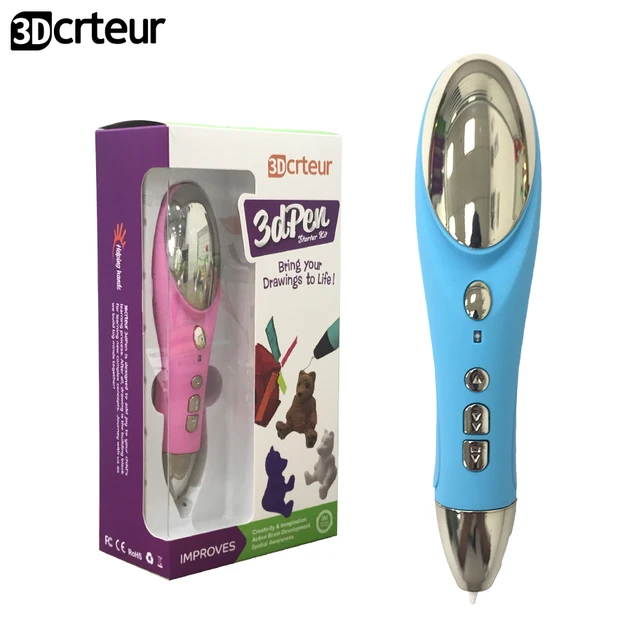 Cheap 3Dcrteur Model 3D Pen Drawing Magic 3D Printing Pens With 50M Plastic ABS Filament School Supplies For Kid Birthday Gift