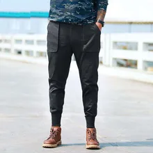 Весенне-осенние мужские модные брендовые узкие брюки мужские брюки до щиколотки черные Большие негабаритные XXXXXL 3XL 4XL 5XL 6XL 7XL