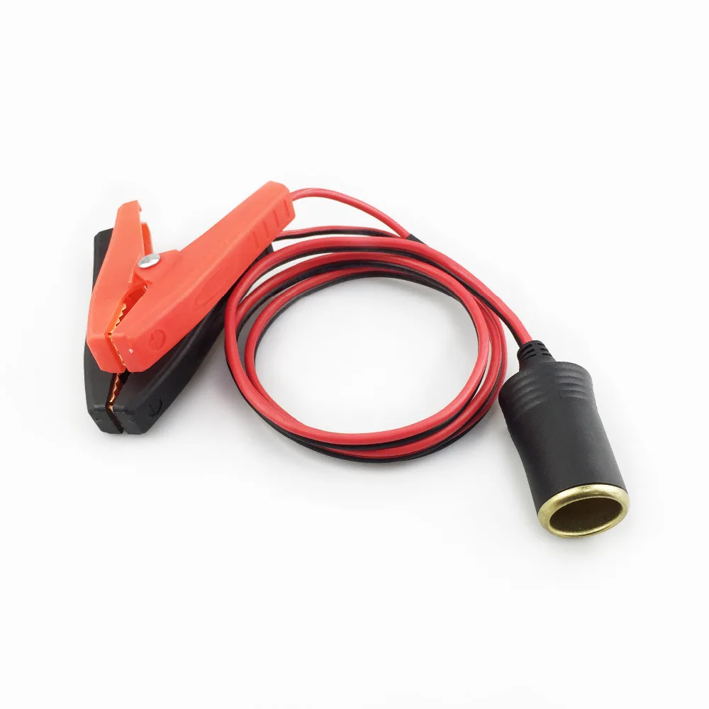 

Car battery terminal pore auto repair turn cigarette lighter socket Alligator clip wire battery clips car charger power cable