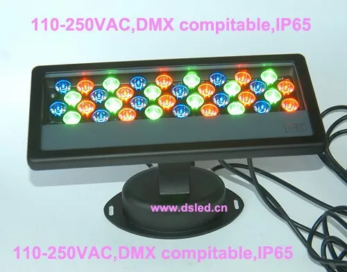 CE, 2 года гарантии, высокая мощность 36 Вт DMX светодиодный RGB шайбы стены, DMX светодиодный шайба стены, IP65, 110-250VAC, DS-T03-36W-RGB-DMX