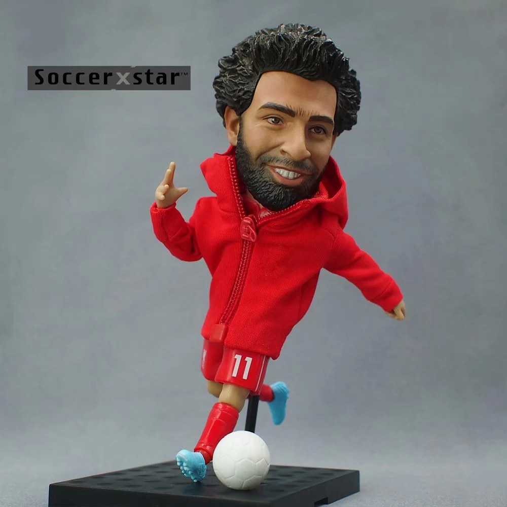 

1Pcs Football Soccer Star Figures 2019 LIV Team Mohamed Salah 12cm&5in Height Action Dolls Figurine