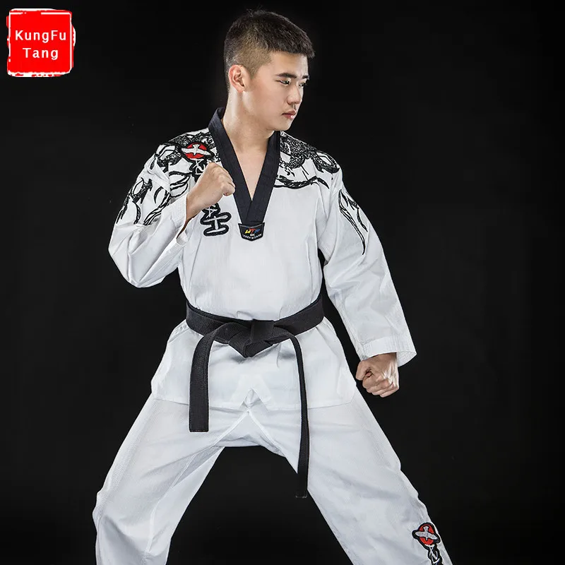 White Black WTF Taekwondo dobok Long Sleeve child adult ITF suit TKD uniform Karate clothes tae kwon do clothing tops+pants White Black WTF Taekwondo dobok Long Sleeve child adult ITF suit TKD uniform Karate clothes tae kwon do clothing tops+pants