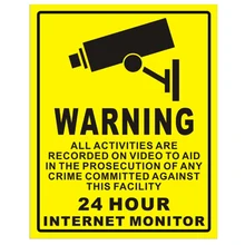 Водонепроницаемая Солнцезащитная ПВХ домашняя CCTV камера видеонаблюдения сигнальная наклейка Предупреждение ющие Переводные(наклеивающиеся) знаки