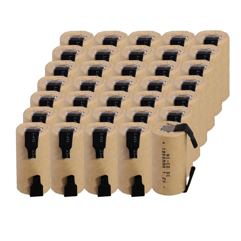35 шт. SC 1800mah 1 2 v аккумулятор NICD аккумуляторные батареи для электрической отвертки