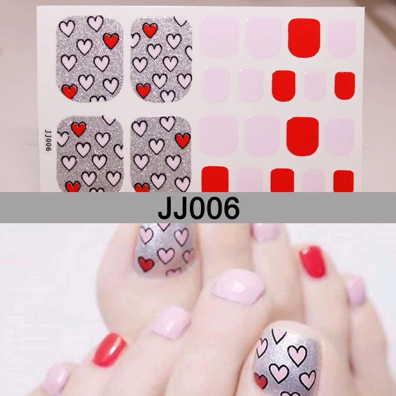 

High Quality 22 Pcs/Sheet Water-proof Full Toe Nail Stickers 3D DIY Nail Art Decoration