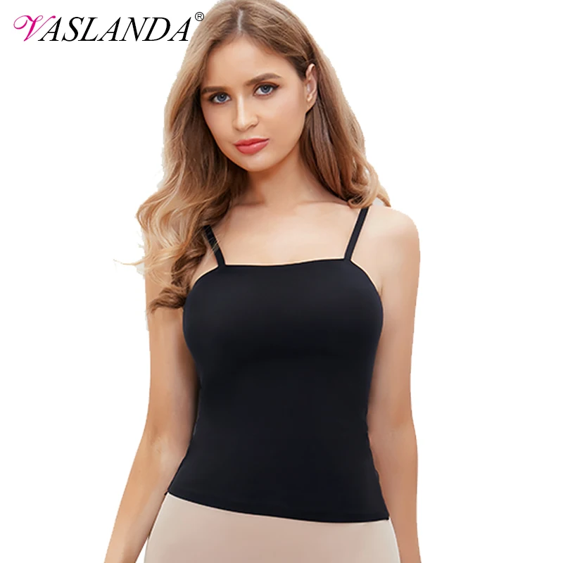 

VASLANDA Seamless Tank Tops Women's Ice Silk Top Cropped Mujer Summer Camisole Bustier Basic Camiseta Tirantes Sexy T shirts