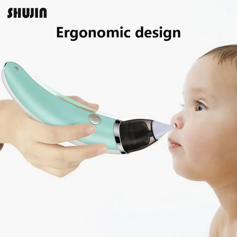 Shujin Baby носовой аспиратор Электрический Безопасный гигиенический очиститель носа с 2 размерами кончиков носа и присоской полости рта для новорожденных