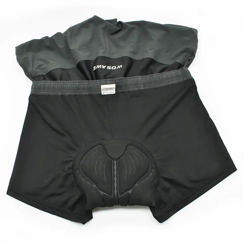 WOSAWE Mens Cycling 3D Padded Shorts Bike Riding Underwear Combo MTB Baggy Shorts