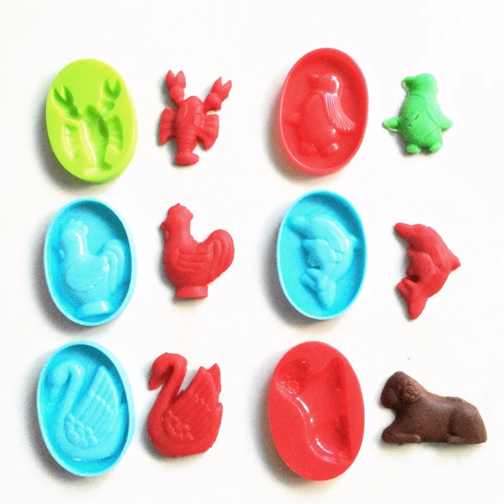 6pcs Animals Plasticine Mould Tools Smart Play Doh Polymer Clay Toy