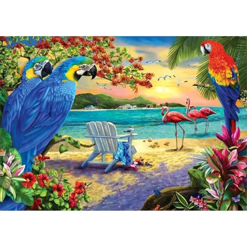 

5D DIY Diamond Painting Cross Stitch Kit Animal Parrot Diamond Embroidery for Living Room Needlework Set Embroidery with Diamond