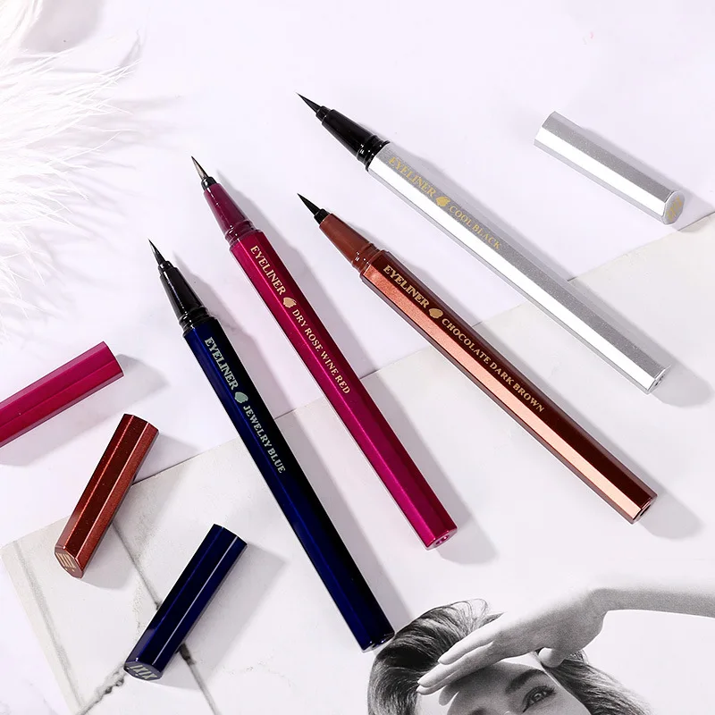

2019 Net Red Smooth Liquid EyeLiner Pen Waterproof and Sweatproof Eyeliner Tattoo Pen Sexy Eye Makeup Pencil 4 Colors Hot Sale