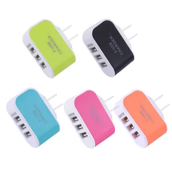 

100pcs/lot Candy 3 Usb Ports 3A US USA AC Home Wall Charger Adapter Power Plug for IPhone X 8 7 IPad for Samsung S9 Xiaomi Mi 8