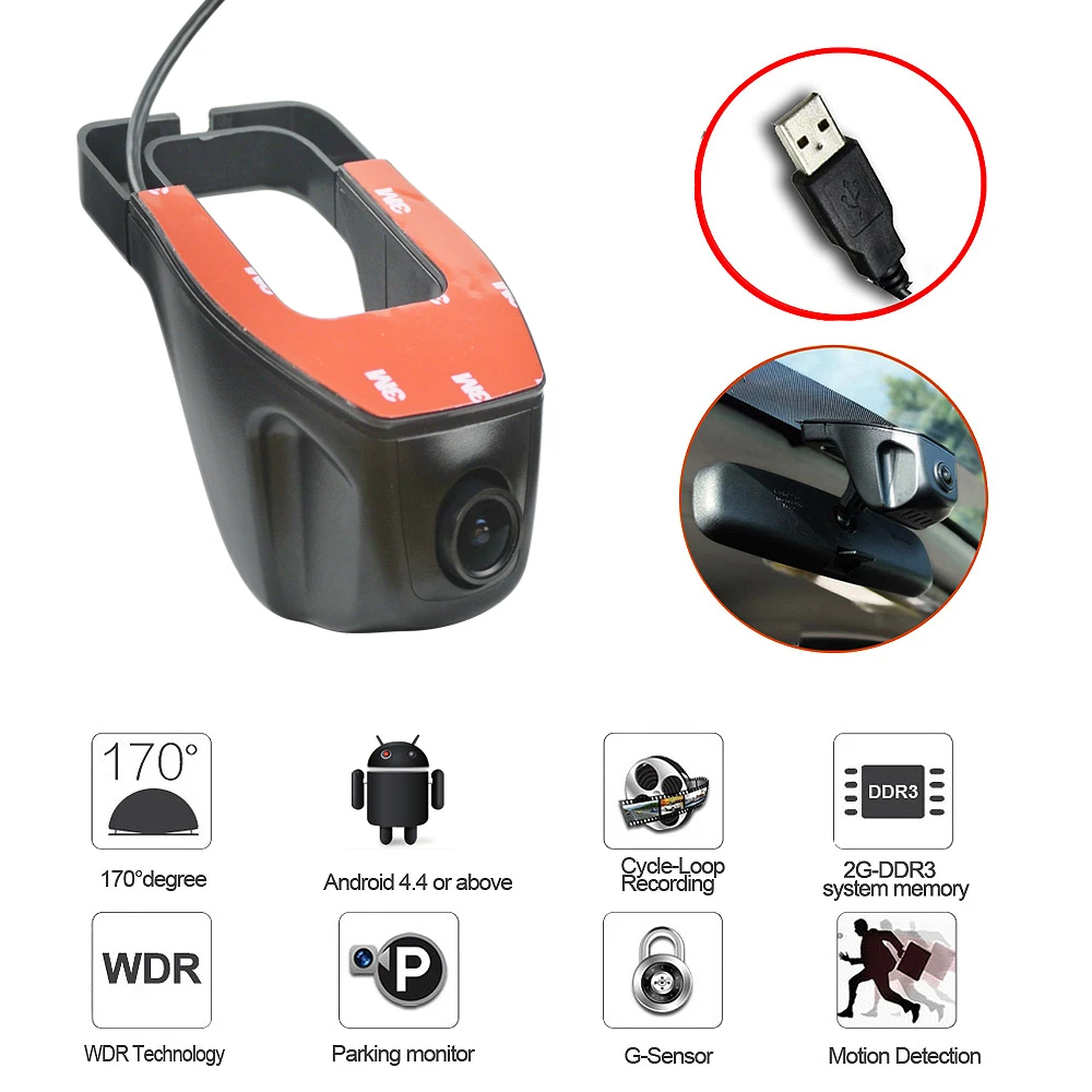 

2018 New adas USB Car DVR Camera Driving Recorder HD 720P Video Recorder For Android 5.0 6.0 4.4 DVD GPS Player DVR Camera