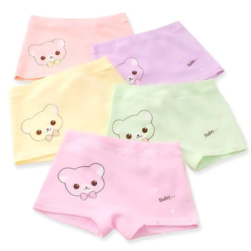 5Pcs Baby panties for Girls underpants Cotton Cute New Breathable Soft Cartoon Animal Print Underwear Panties Training Briefs - Цвет: 4A