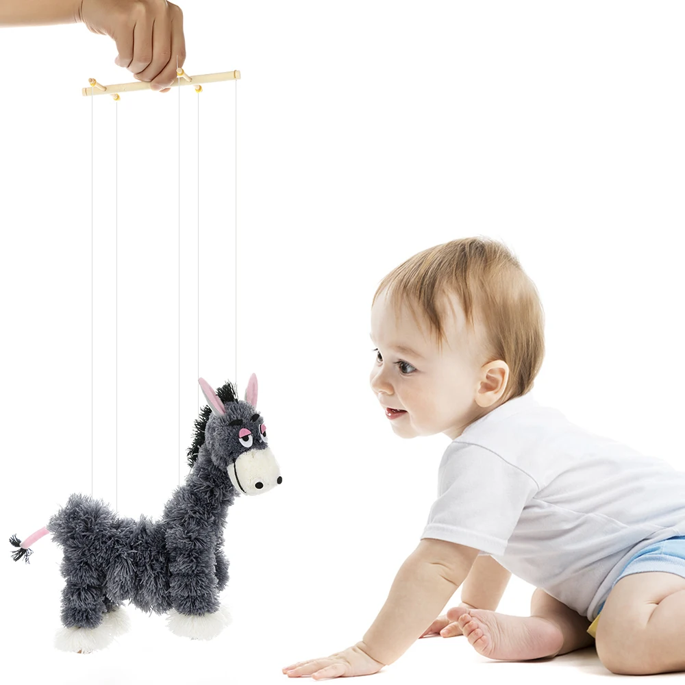 

MrY Funny Racket Puppet Pull String Puppet Donkey Toys Cute Clown Marionette Doll Toy for Child Kids