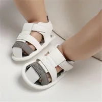 0-18Months Newborn Baby Boy Shoes Spring Autumn Gray White Patchwork Baby Boy Soft Sole Shoes Infant Baby Sandals Dropshipping 4
