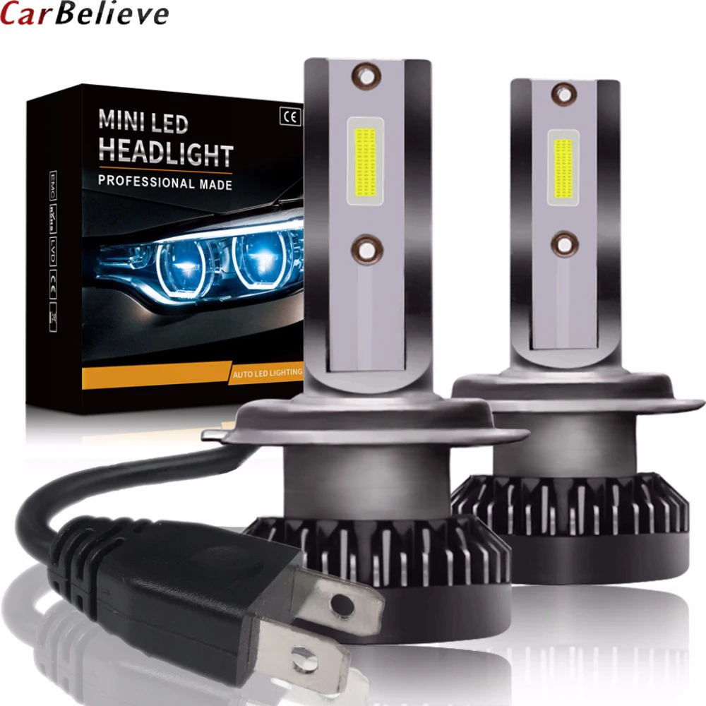

New 2PCS H7 LED mini Car headlight Bulbs H1 LED H7 H8 H11 Headlamps Kit 9005 HB3 9006 HB4 Auto 12-24V LED DRL Lamps 60W 8000LM