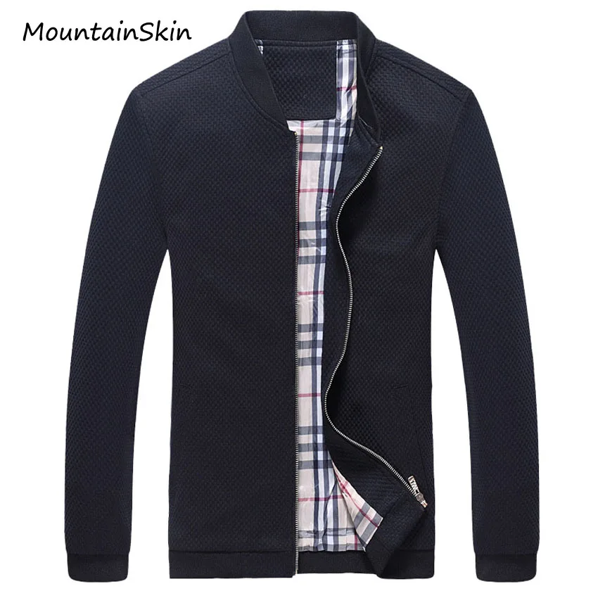 Mountainskin Men s Jacket Autumn Bomber Jackets Male Slim Fit Solid Branded Clothing Casual Coats Cotton