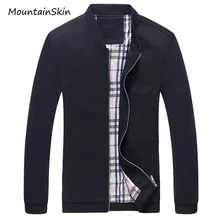 Mountainskin мужская Куртка Осень Бомбардировщик Куртки Мужской Slim Fit Твердые Branded Clothing Повседневная Пальто Хлопок Мужской куртки LA057