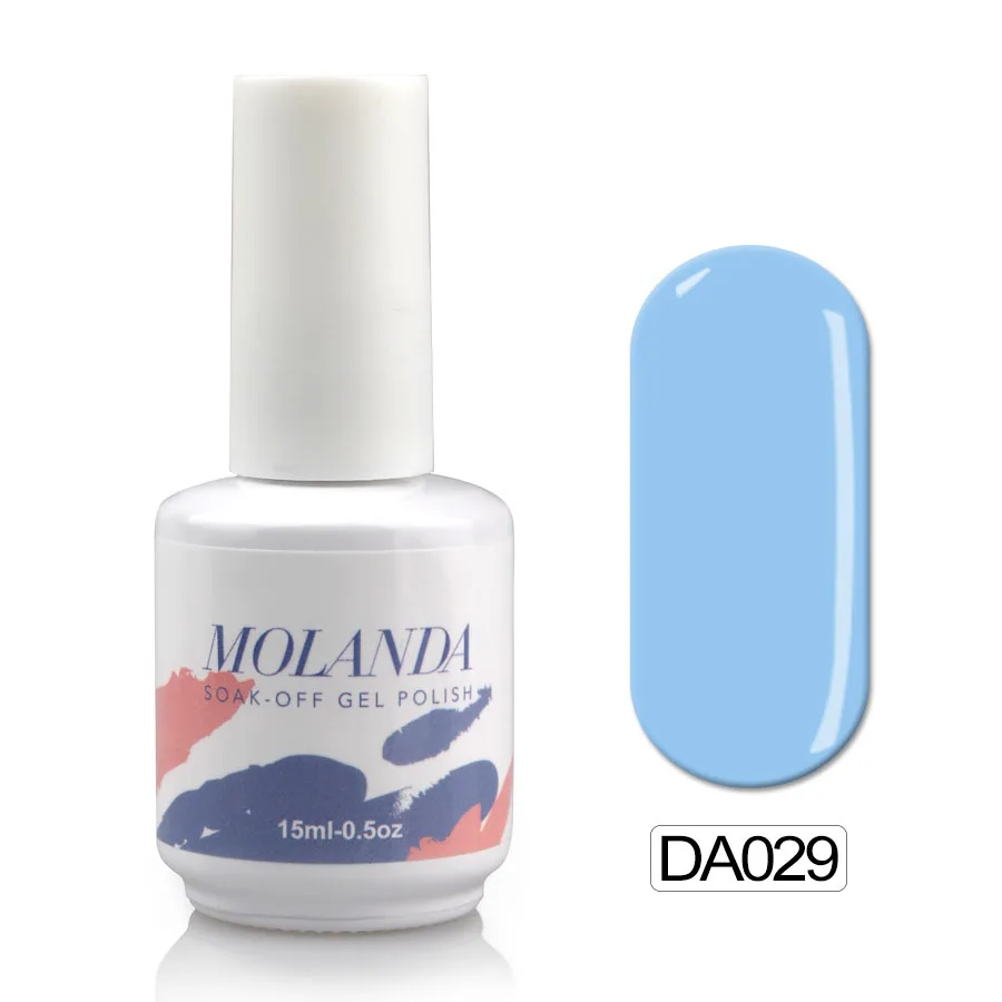 Molanda дизайн ногтей Фиолетовый Цвет УФ-гель для ногтей блестящая поверхность Французский маникюр гель УФ Гель-лак для полировки модный набор - Цвет: DA029