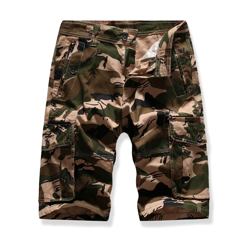 Новые камуфляжные карго-шорты камуфляжные мужские s мужские шорты в повседневном стиле свободные рабочие шорты мужские военные Короткие штаны бермуды Masculina