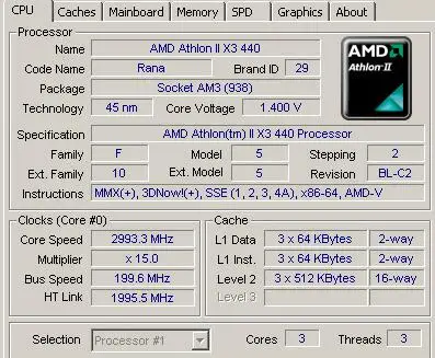 AMD Athlon II X3 440 3 ГГц трехъядерный процессор ADX440WFK32GI Socket AM3