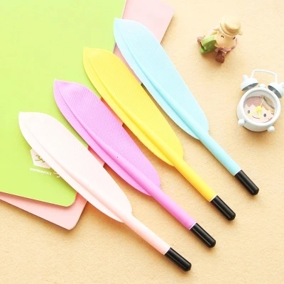 15pcs different color Stationery lovely soft feather ballpoint pen creative office Gel pen 0.5mm 22.5cm long black free shipping 500pcs roll warning stickers for kids gift wrapping seals black and white lovely extreme happiness warning self adhesive sticker