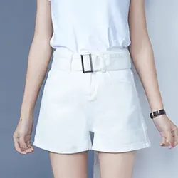 Свободные Шорты с высокой талией womanDenim белые летние женские шорты Micro Винтаж короткие Femme Harajuku корейский стиль бурлящие штаны 70K100