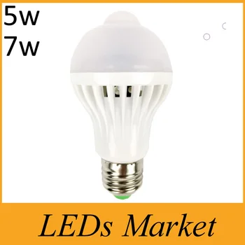 

PIR Motion Sensor Led Lamp Bulb E27 AC220V 5W 7W SMD5730 automatic Smart Detection Led Infrared Body Motion Sensor Light