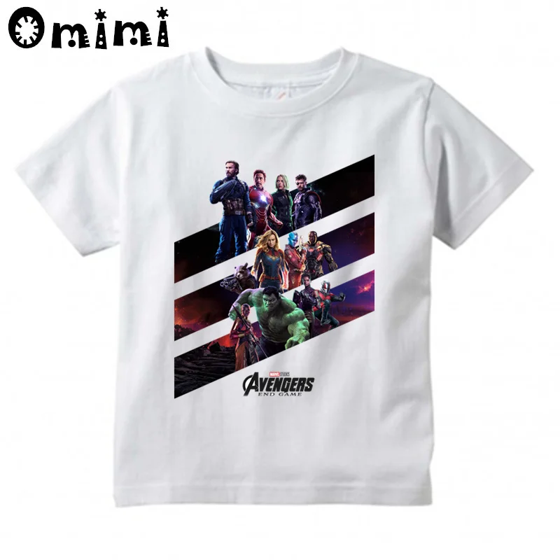 Avengers Endgame Iron Man Suit /& Logo Children/'s Unisex Black T-Shirt