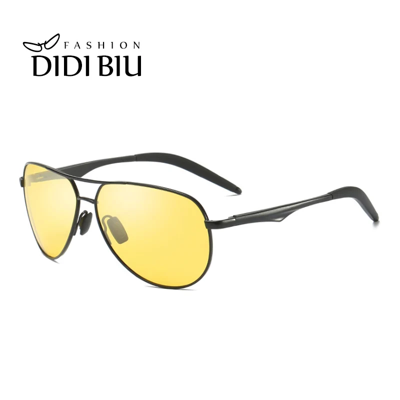 

Night Vision Yellow Sunglasses Polarized Men Classic Aviation Glasses Aluminium Frame Sun Glasses Driving Goggles Oculos HN1031