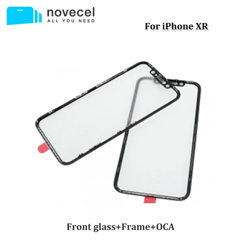 

5pcs/Lot Novecel A+ Quality 3 in1 Front Outer Screen Glass Lens with Frame + OCA For iPhone XR 11 Screen Repair Parts
