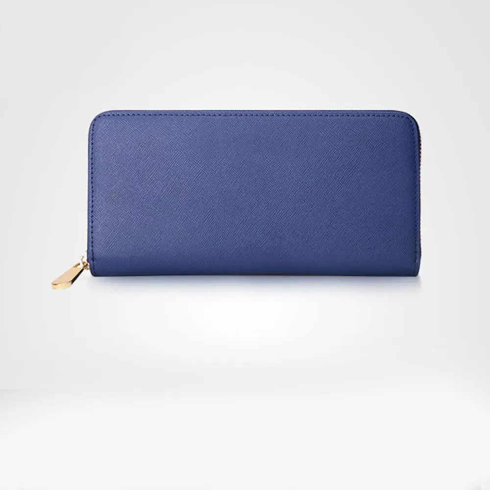 Новинка, Модный женский кошелек из спилка на молнии с хорошим качеством, сумка для кредитных карт, бизнес кошелек, сумка - Цвет: Синий