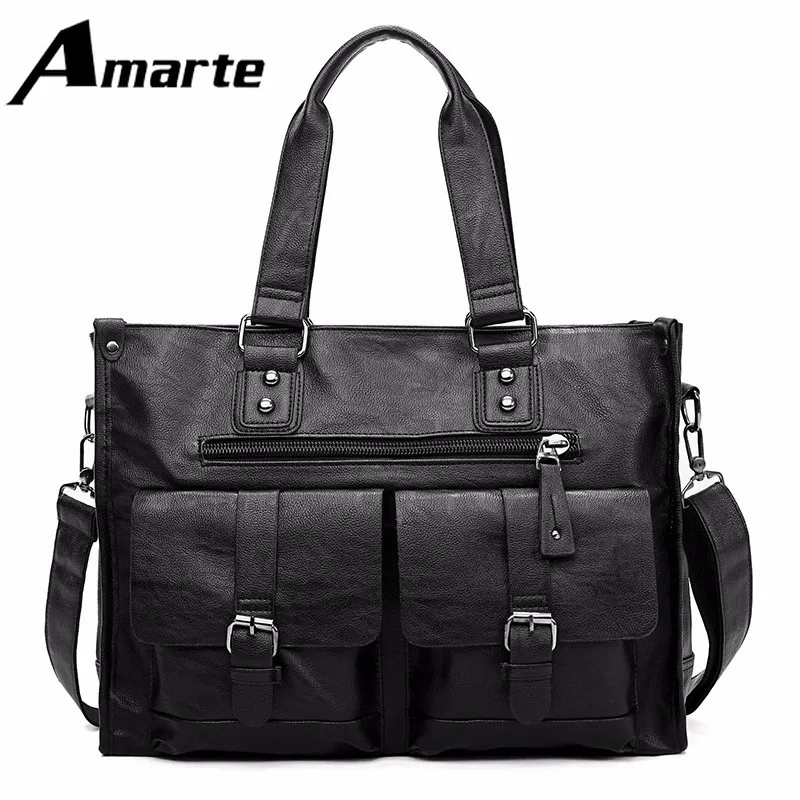 Amarte 2019 мужской повседневный портфель деловая сумка через плечо кожаная сумка-мессенджер сумка для ноутбука сумка мужская дорожная сумка