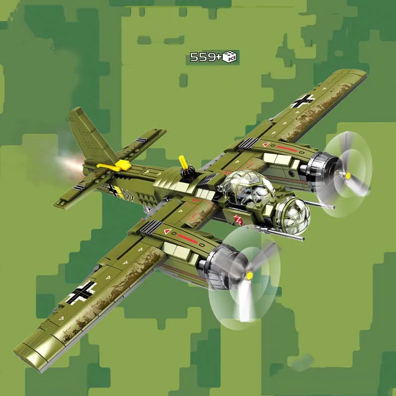  559pcs WW2 Military series SWAT German bomber army soldier Action Figures Building Blocks Toy for C