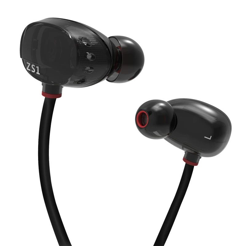 

KZ ZS1 Dual Dynamic Driver Monitoring Noise Cancelling Stereo In-Ear Monitors Headphones HiFi Earphone With Microphone for Phone