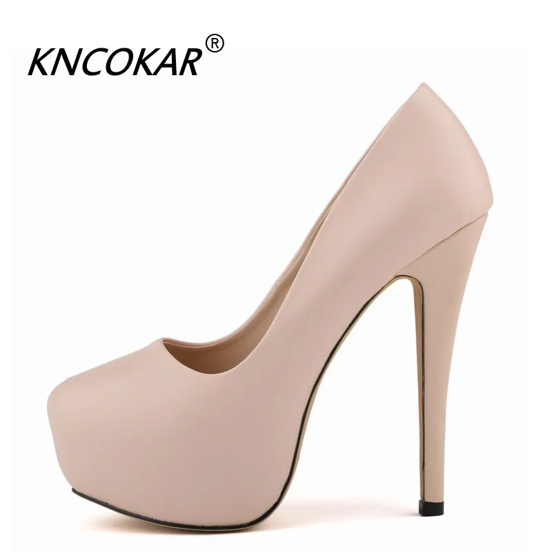 

KNCOKAR Spring And Autumn New Designer Shoes Inferior smooth Fashionable High Heels Wedding Night Club