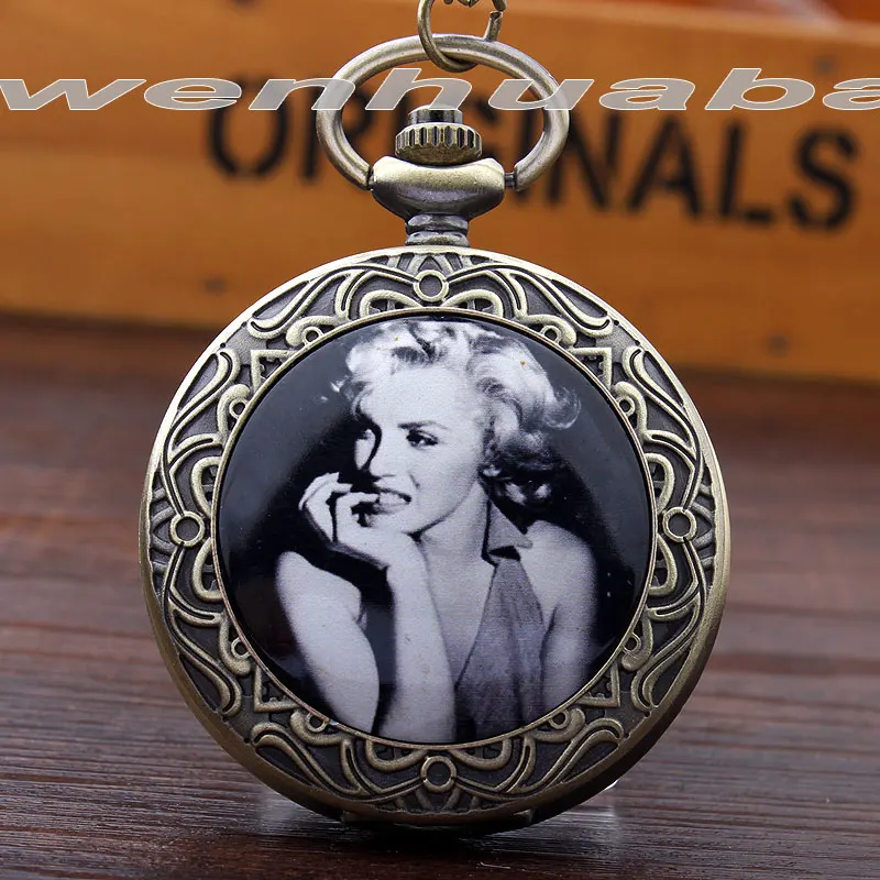 Уникальные антикварные карманные часы суперзвезда Мэрилин ожерелье с