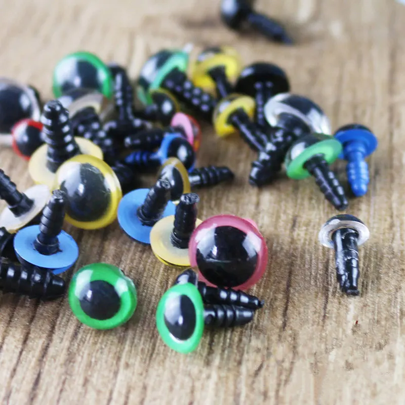 Color Plastic Safety Eyes 8/10/12MM 100PCS For Animal Puppet Crafts Decoration