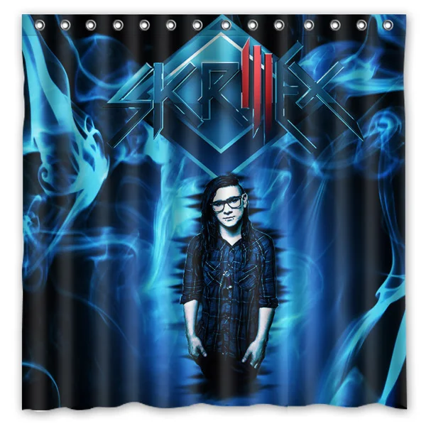 

Skrillex Polyester Waterproof Shower Curtain 12pc Hooks Mildew Resistant Bath Curtain Home Bathroom Decor